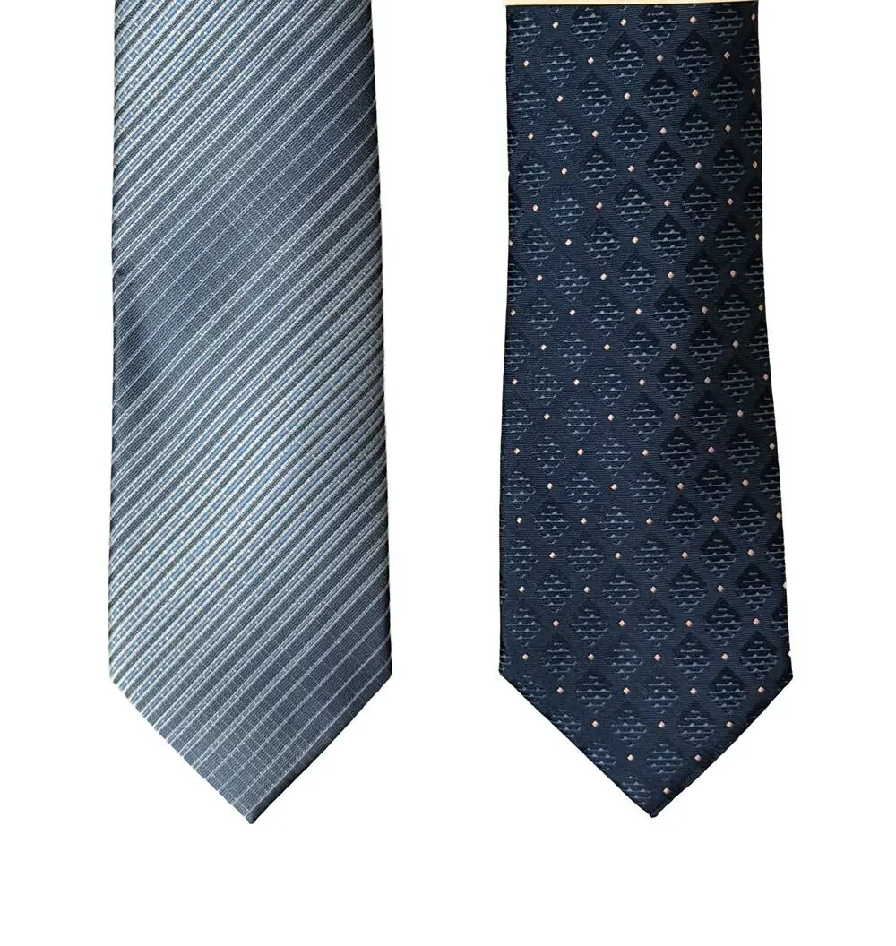 Perry Ellis Tie Lot of 2 Classic Width and Length Pearce Plaid & Hamlin Heat NWT